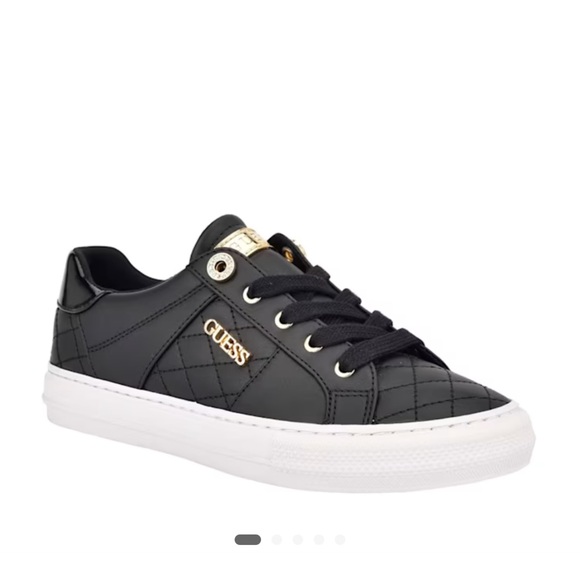 ❓Guess ❓Black Quilted Sneakers with Gold 💛Accents - Picture 1 of 7